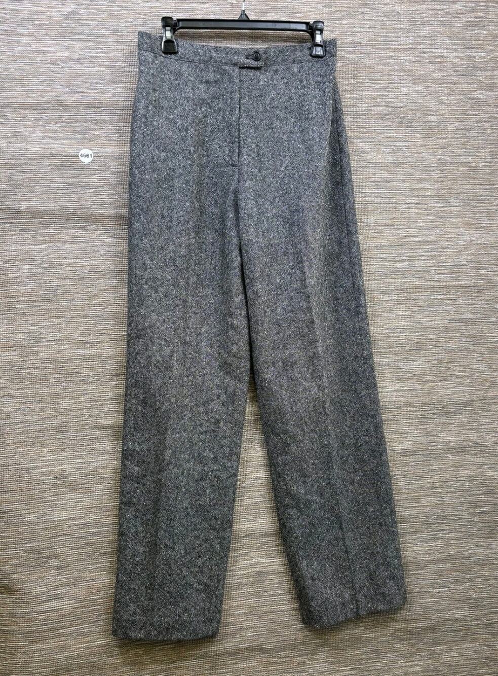 Vintage Eddie Bauer Wool Tweed Dress Pants Womens Size 8 Gray High-Rise